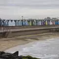 Beach huts are piled into the car park for winter, A Southwold Car Picnic, Southwold, Suffolk - 11th March 2018