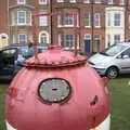 Fred bounces around by a sea mine, A Southwold Car Picnic, Southwold, Suffolk - 11th March 2018