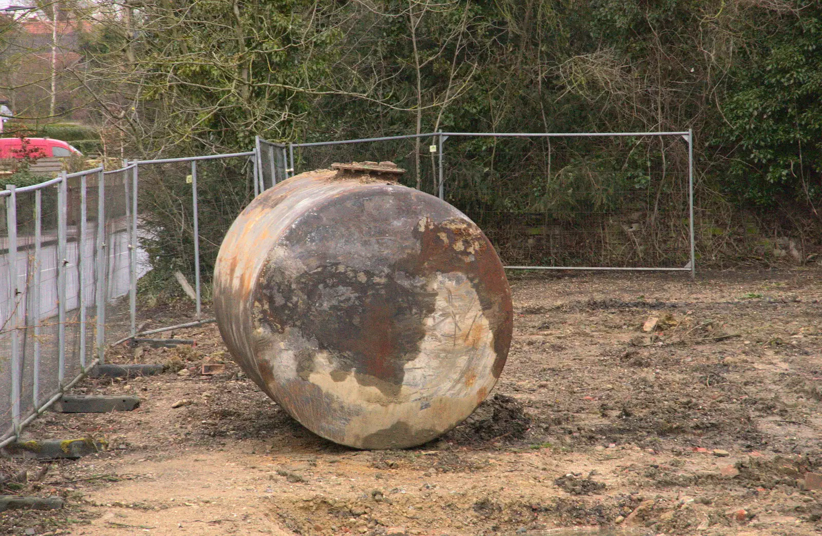 The old Stradbroke petrol station tank, from A Southwold Car Picnic, Southwold, Suffolk - 11th March 2018