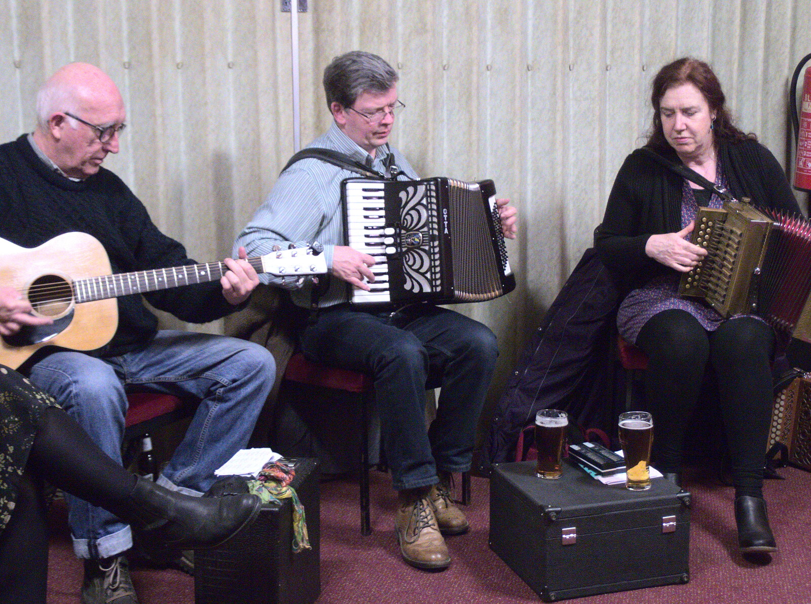 The band - not quite Irish trad, but close enough from St. Patrick's Day at the Village Hall, Brome, Suffolk - 16th March 2018
