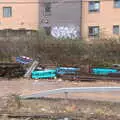 Discarded barriers by the railway line, Trackside Graffiti, and Harry's Cake, London and Suffolk - 28th March 2018