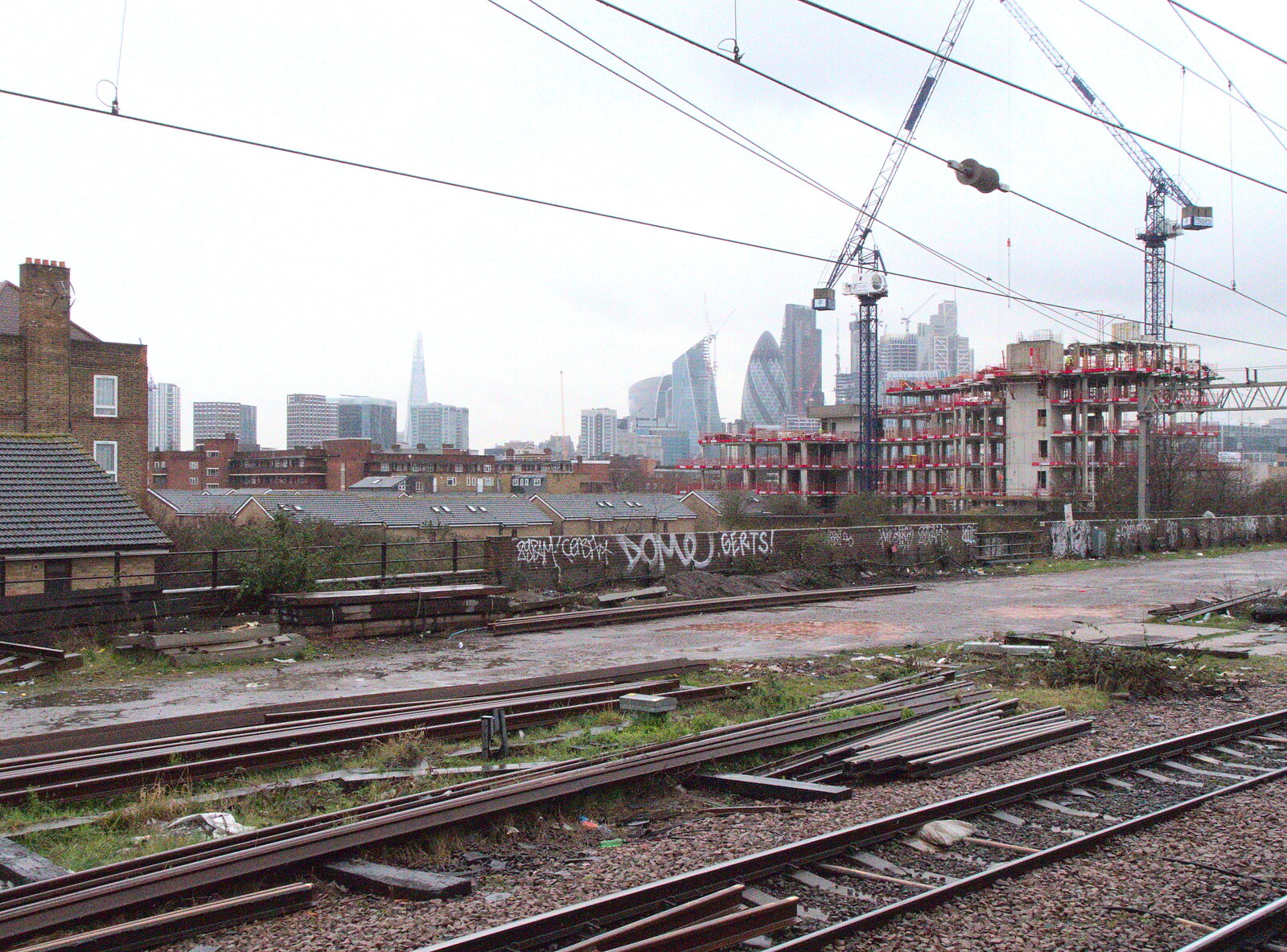 This view of the City is slowly disappearing from Trackside Graffiti, and Harry's Cake, London and Suffolk - 28th March 2018
