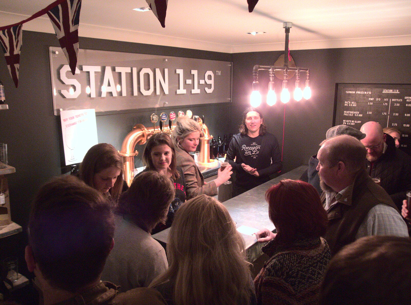 The bar is already packed at 7.30pm from Elvis Lives! (in a Brewery), Station 119, Eye, Suffolk - 29th March 2018