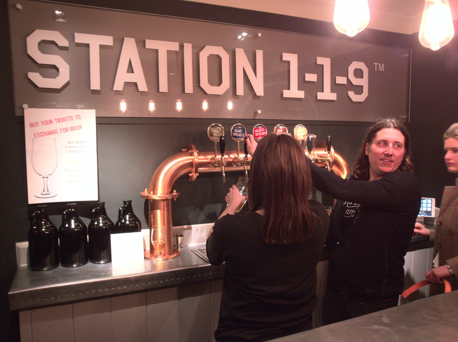 One of the owners pours some beer from Elvis Lives! (in a Brewery), Station 119, Eye, Suffolk - 29th March 2018