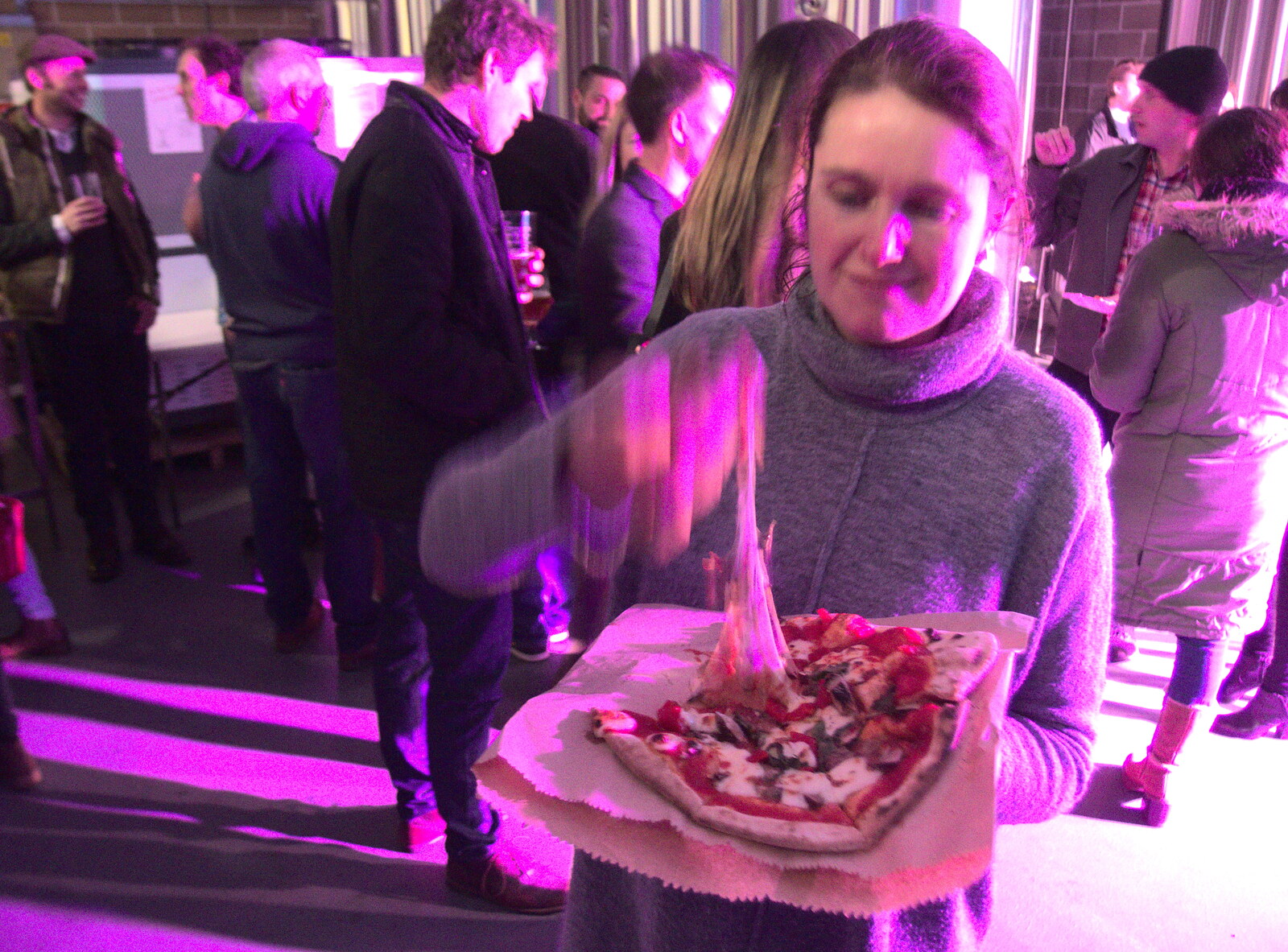 Isobel gets a pizza from Elvis Lives! (in a Brewery), Station 119, Eye, Suffolk - 29th March 2018