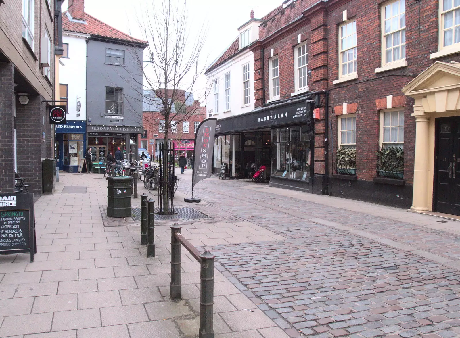 Pottergate, near the Grosvenor Fish Bar, from A Couple of Trips to Norwich, Norfolk - 31st March 2018