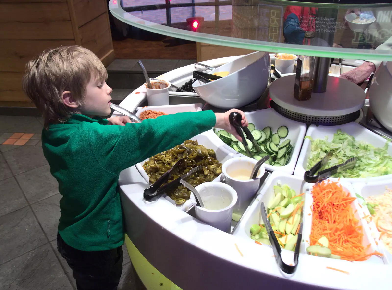 Harry goes for some cucumber, from A Couple of Trips to Norwich, Norfolk - 31st March 2018