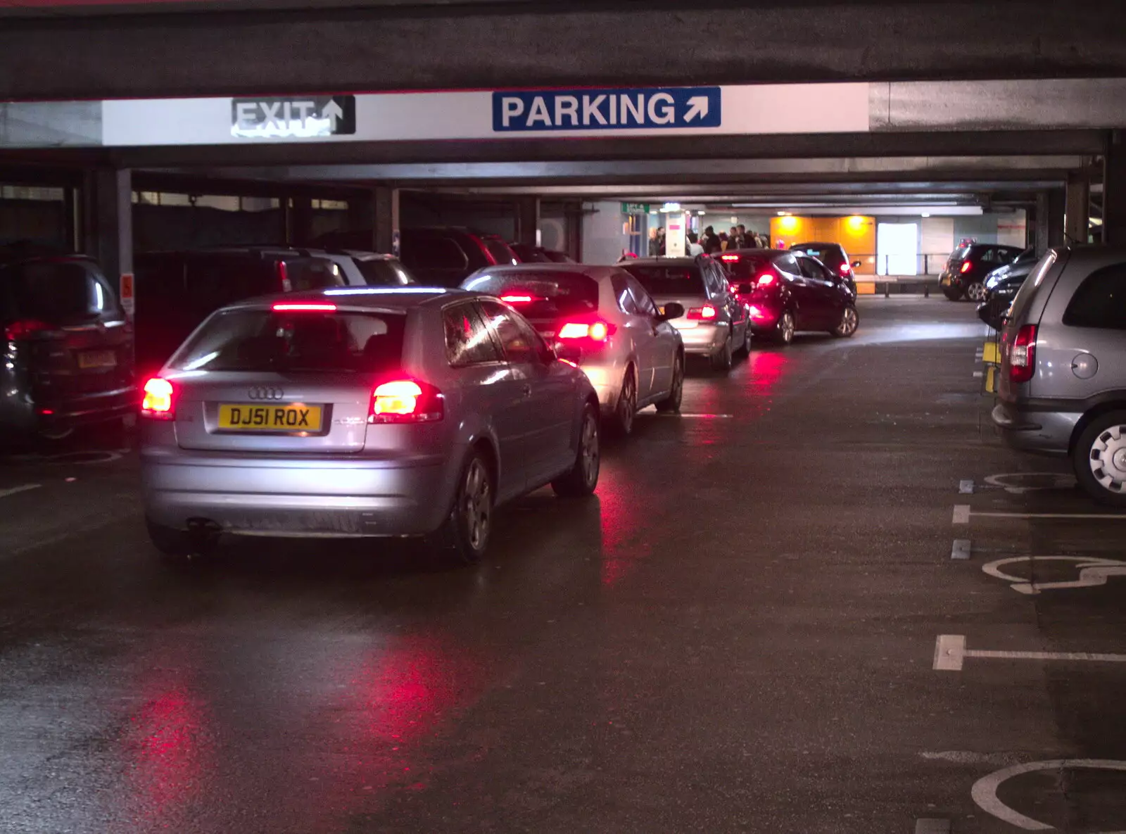 A queue of cars waits to leave, from A Couple of Trips to Norwich, Norfolk - 31st March 2018