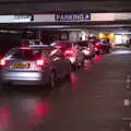 A queue of cars waits to leave, A Couple of Trips to Norwich, Norfolk - 31st March 2018