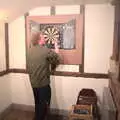 Wavy at the dartboard in the Beaky, Darts at the Beaky, and a Visit From Brussels, Occold and Thorndon, Suffolk - 9th April 2018