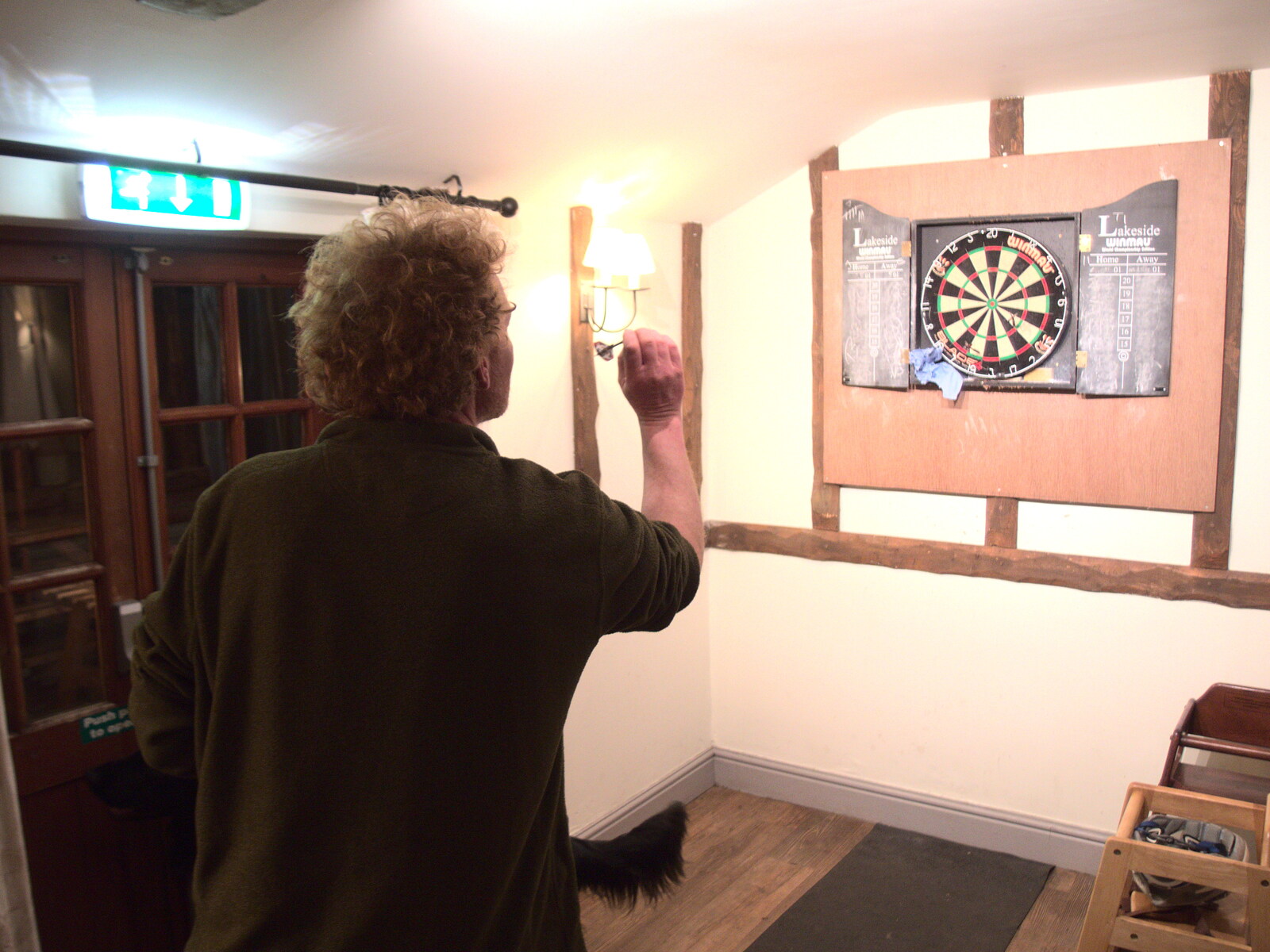 Wavy lobs a dart from Darts at the Beaky, and a Visit From Brussels, Occold and Thorndon, Suffolk - 9th April 2018
