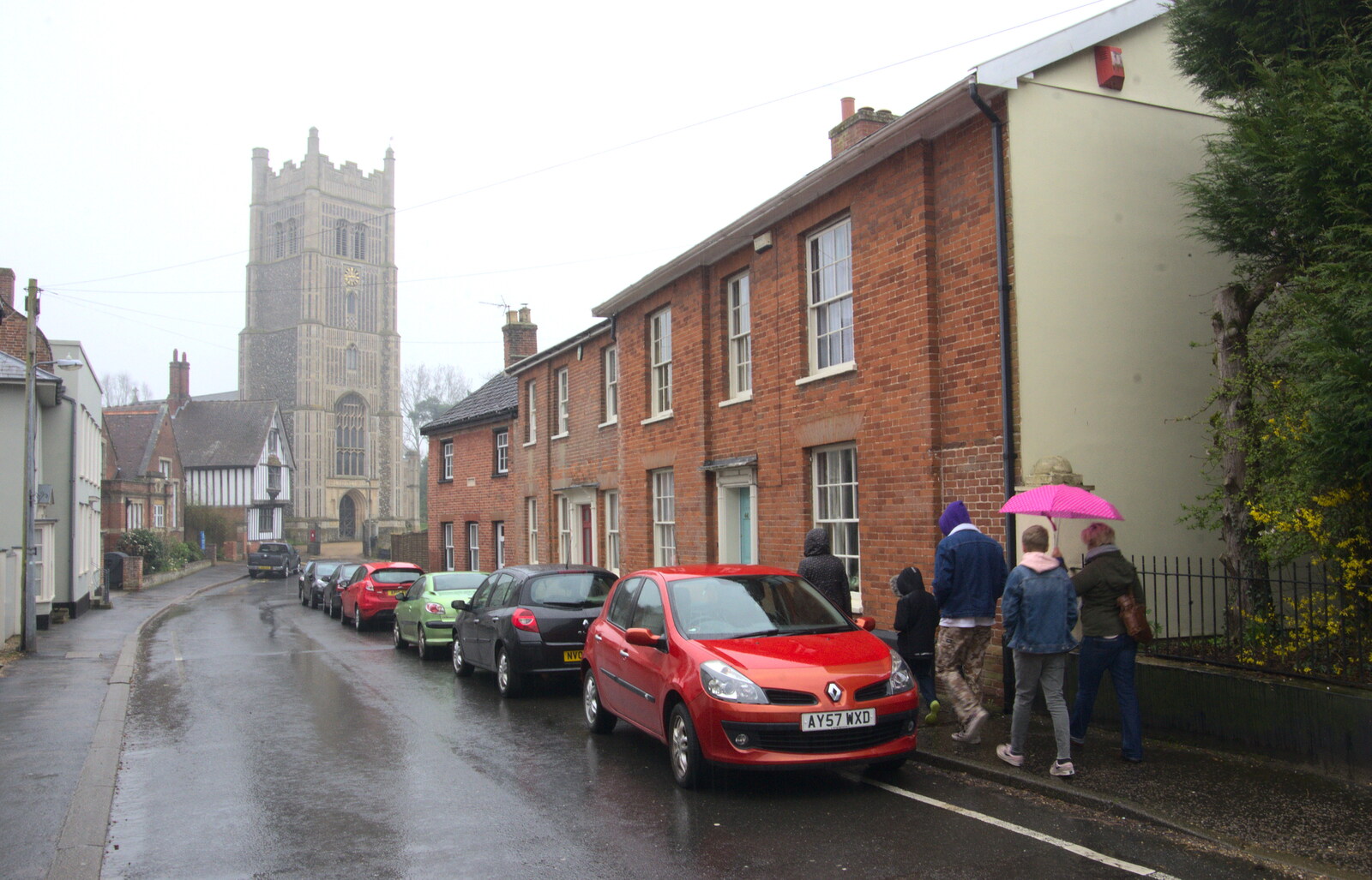 A rainy Church Street in Eye from Darts at the Beaky, and a Visit From Brussels, Occold and Thorndon, Suffolk - 9th April 2018