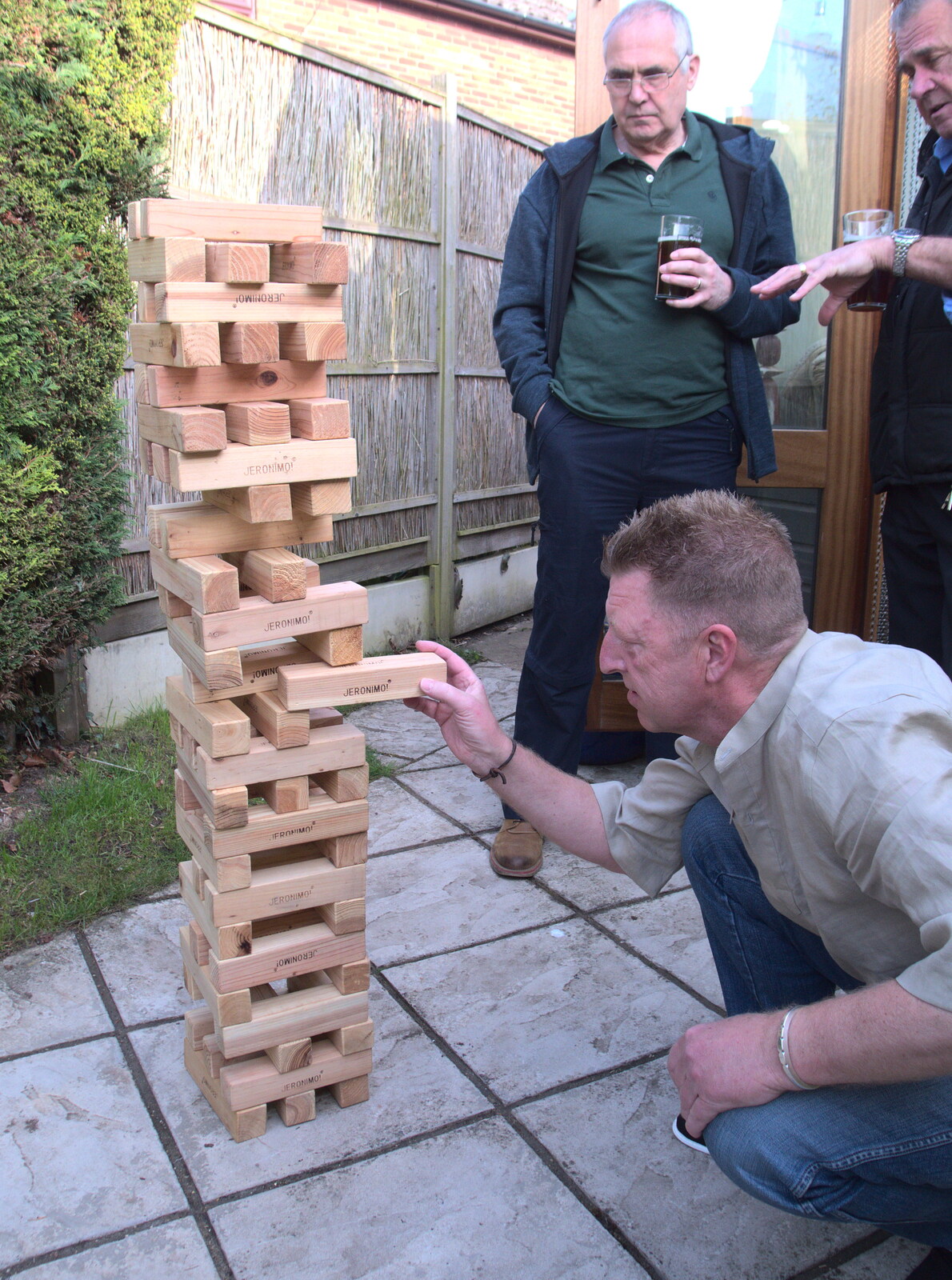 There's some intense Jenga action from An Afternoon Round Gaz and Sandie's, Eye, Suffolk - 14th April 2018