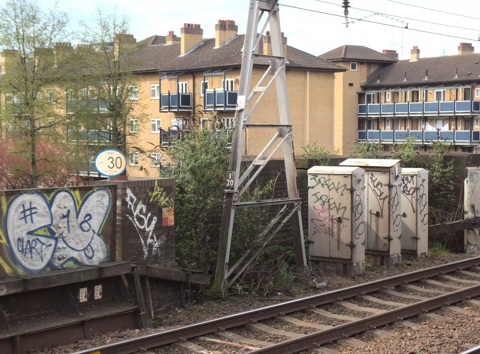 Trackside graffiti in London, from Commonwealth Chaos, and the BSCC at Gissing, London and Norfolk - 18th April 2018