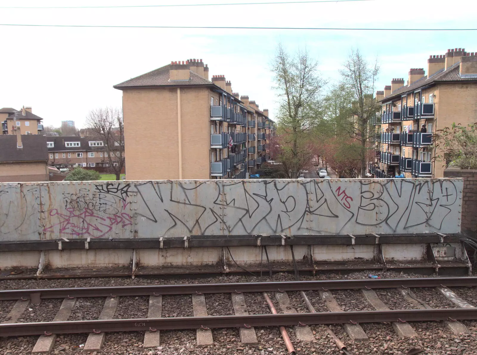 Simple outlines on a railway bridge, from Commonwealth Chaos, and the BSCC at Gissing, London and Norfolk - 18th April 2018