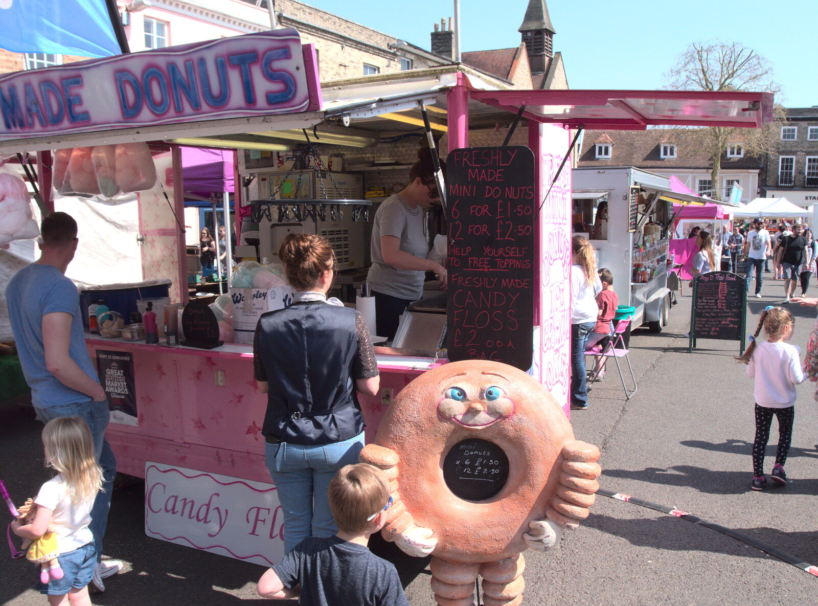 Suey gets some doughnuts from The East Anglian Beer Festival, Bury St. Edmunds, Suffolk - 21st April 2018