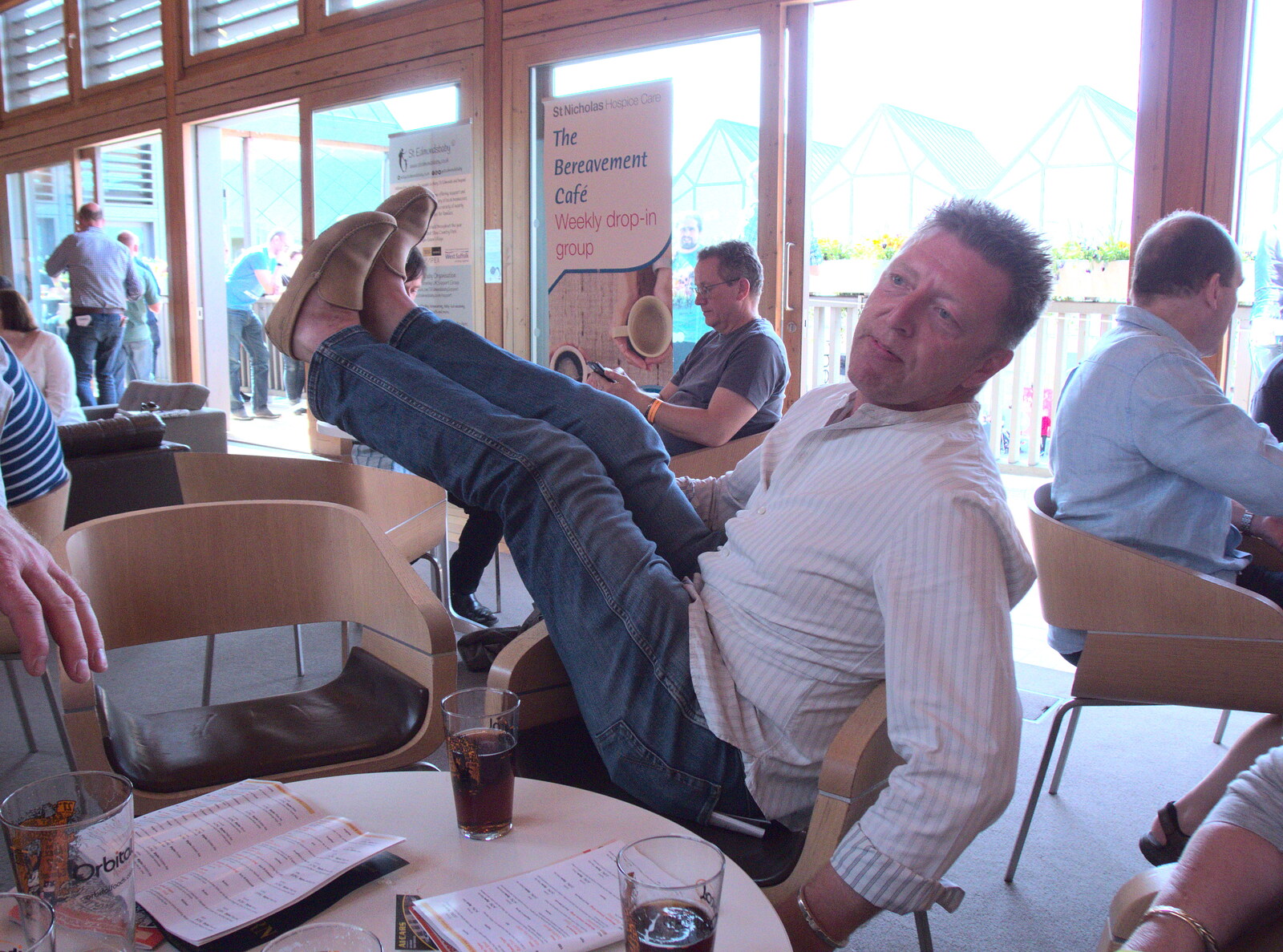 Gaz puts his feet up from The East Anglian Beer Festival, Bury St. Edmunds, Suffolk - 21st April 2018