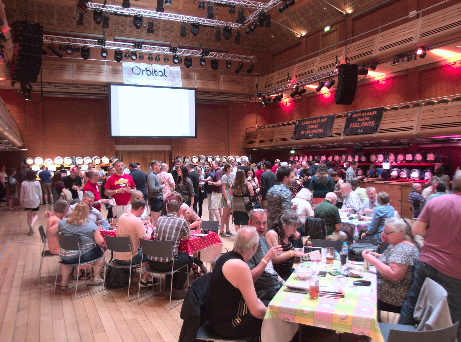 The main beer hall from The East Anglian Beer Festival, Bury St. Edmunds, Suffolk - 21st April 2018