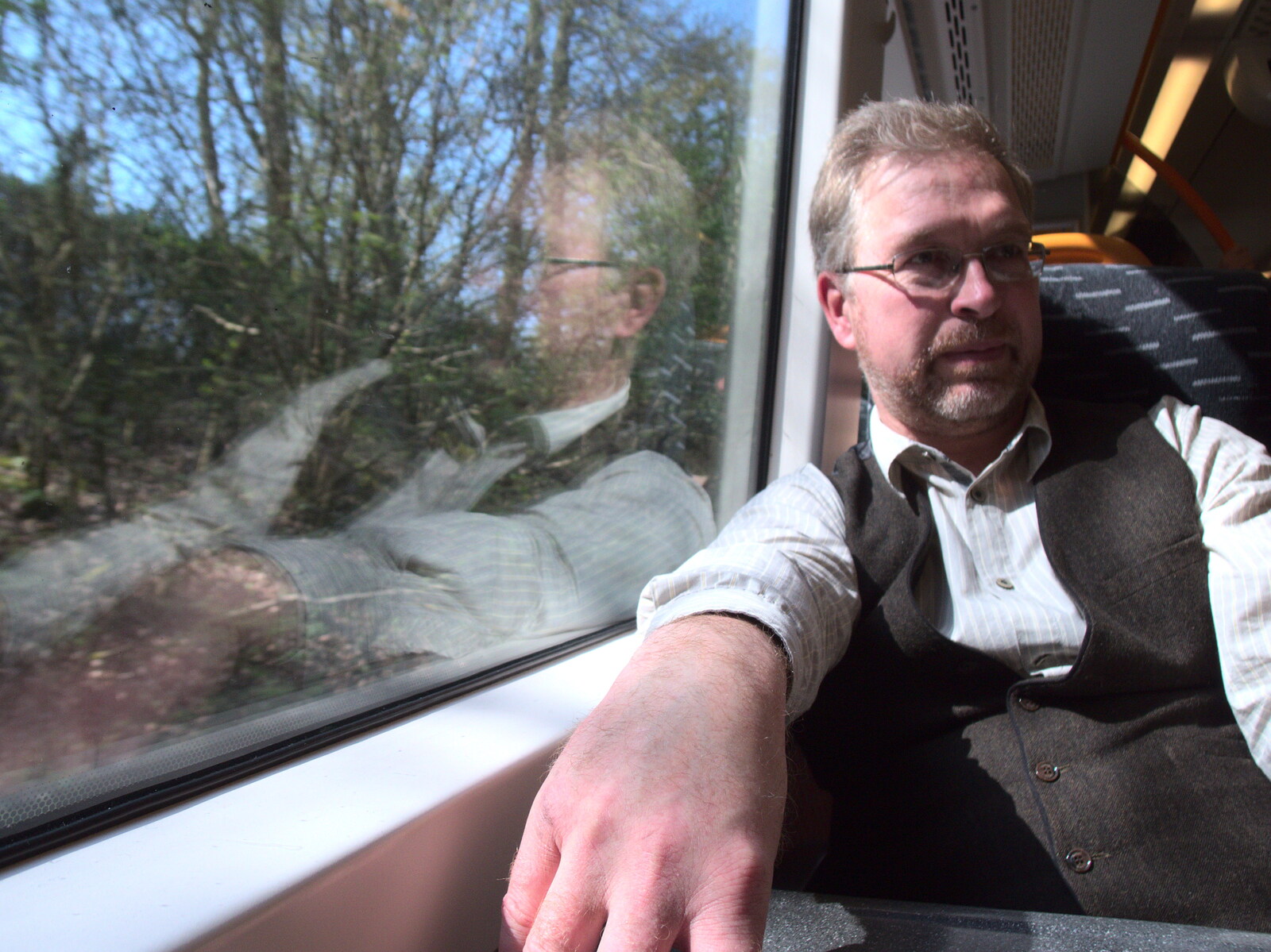 Marc on the train from The East Anglian Beer Festival, Bury St. Edmunds, Suffolk - 21st April 2018