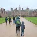 The gang head up to Blickling Hall, on a wet day, A Trip to Blickling Hall, Aylsham, Norfolk - 29th April 2018