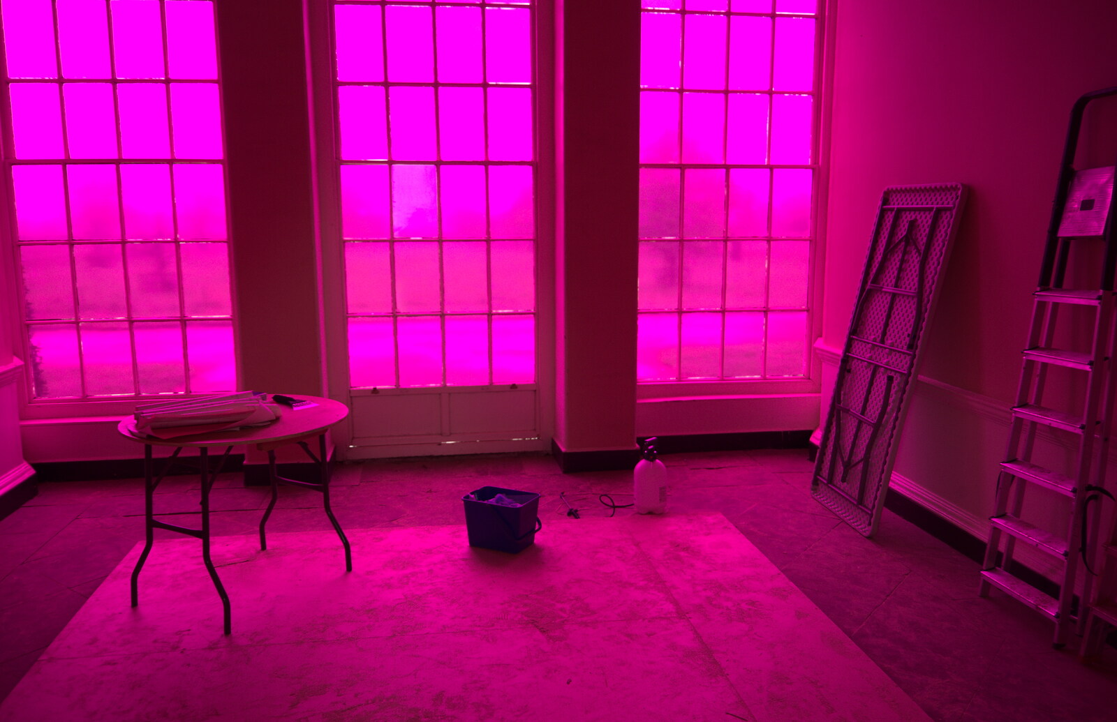 A pink room, thanks to plastic on the windows from A Trip to Blickling Hall, Aylsham, Norfolk - 29th April 2018
