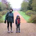 Isobel and Harry look up, A Trip to Blickling Hall, Aylsham, Norfolk - 29th April 2018