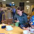 Harry slurps on a hot chocolate, A Trip to Blickling Hall, Aylsham, Norfolk - 29th April 2018