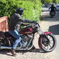 A biker on a Harley rides off, Beer, Bikes and Bands, Burston Crown, Burston, Norfolk - 6th May 2018