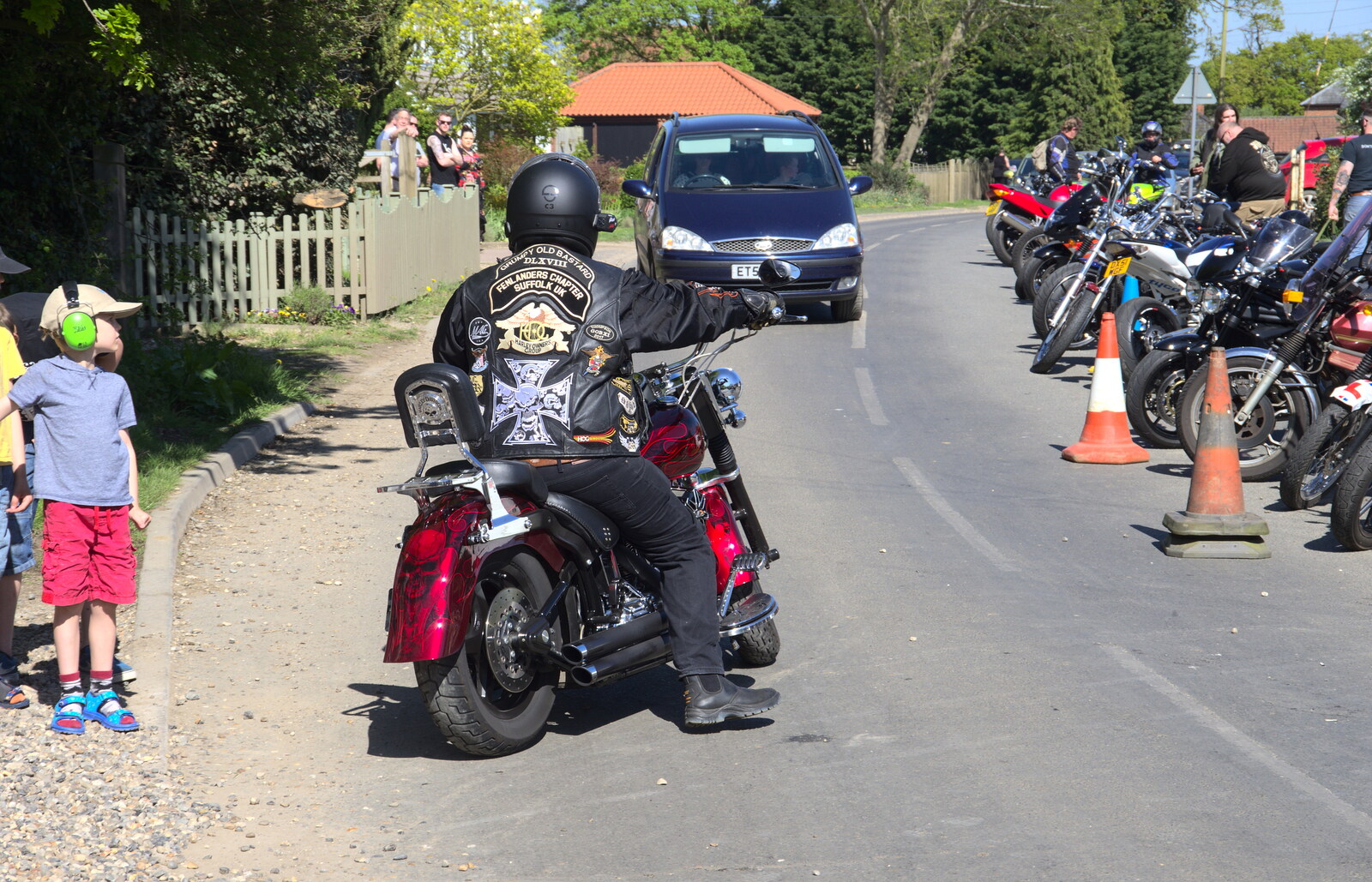 A biker from the Fenlander's Chapter from Beer, Bikes and Bands, Burston Crown, Burston, Norfolk - 6th May 2018