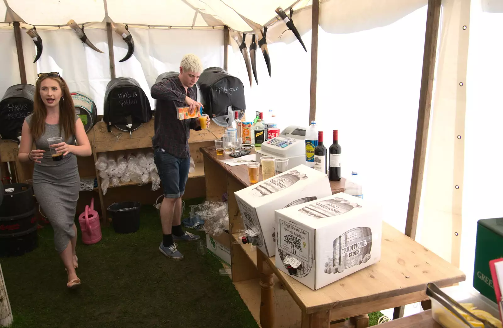 In the beer tent, from Beer, Bikes and Bands, Burston Crown, Burston, Norfolk - 6th May 2018