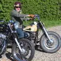 A vintage biker waits, Beer, Bikes and Bands, Burston Crown, Burston, Norfolk - 6th May 2018