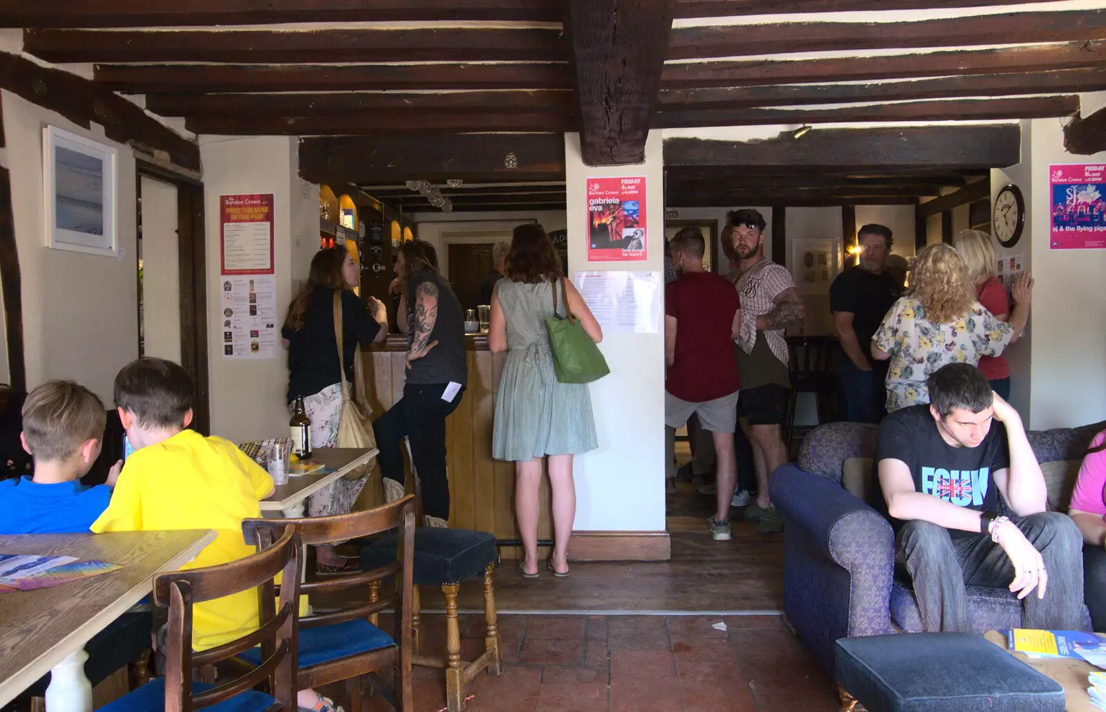 Isobel at the bar, from Beer, Bikes and Bands, Burston Crown, Burston, Norfolk - 6th May 2018