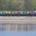 A flourescent barcode is reflected in the water, Isobel's 10km Run, Alton Water, Stutton, Suffolk - 6th May 2018