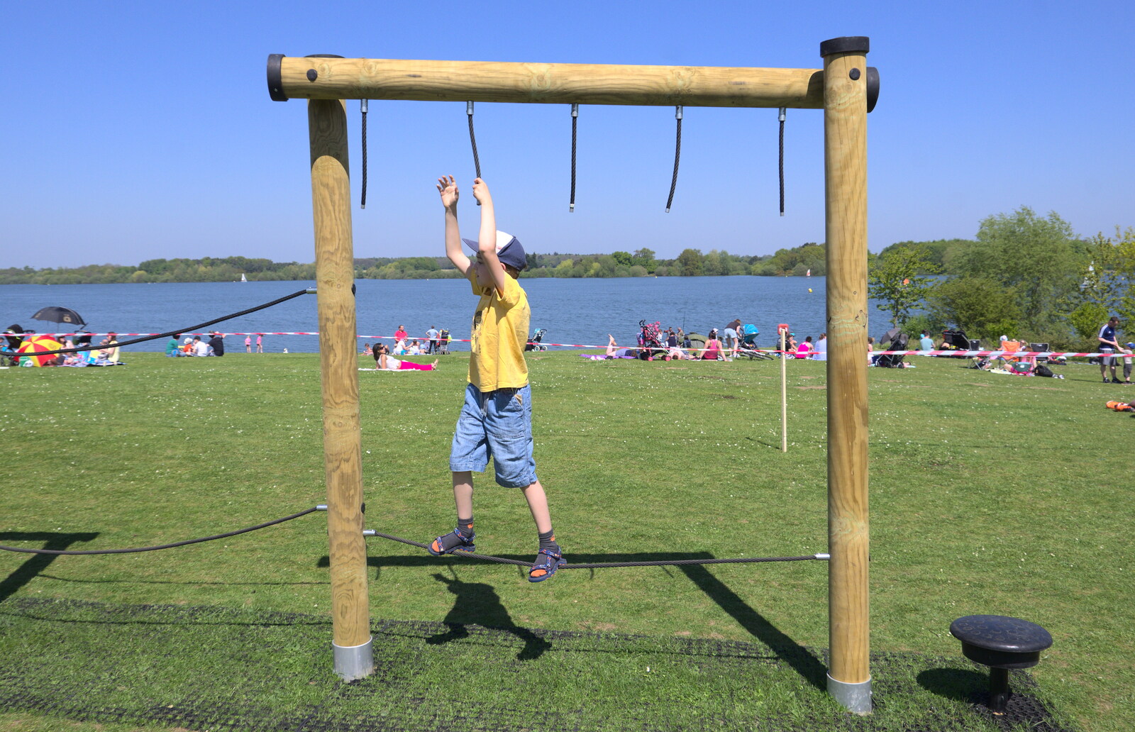 Fred on the playground from Isobel's 10km Run, Alton Water, Stutton, Suffolk - 6th May 2018