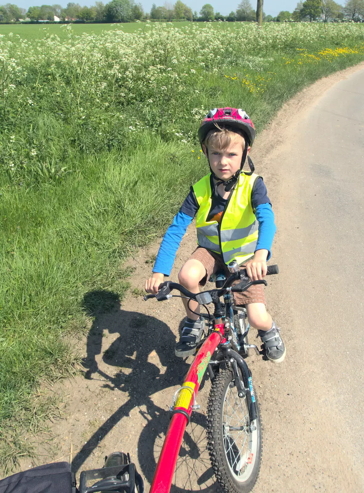 Harry's on the tow bar, from A Bike Ride to the Railway Tavern, Mellis, Suffolk - 7th May 2018