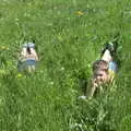 The boys relax in the long grass, A Bike Ride to the Railway Tavern, Mellis, Suffolk - 7th May 2018