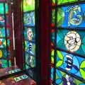 The stained glass of the Mellis phone box, A Bike Ride to the Railway Tavern, Mellis, Suffolk - 7th May 2018