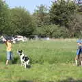 The boys find a dog to play with, A Bike Ride to the Railway Tavern, Mellis, Suffolk - 7th May 2018