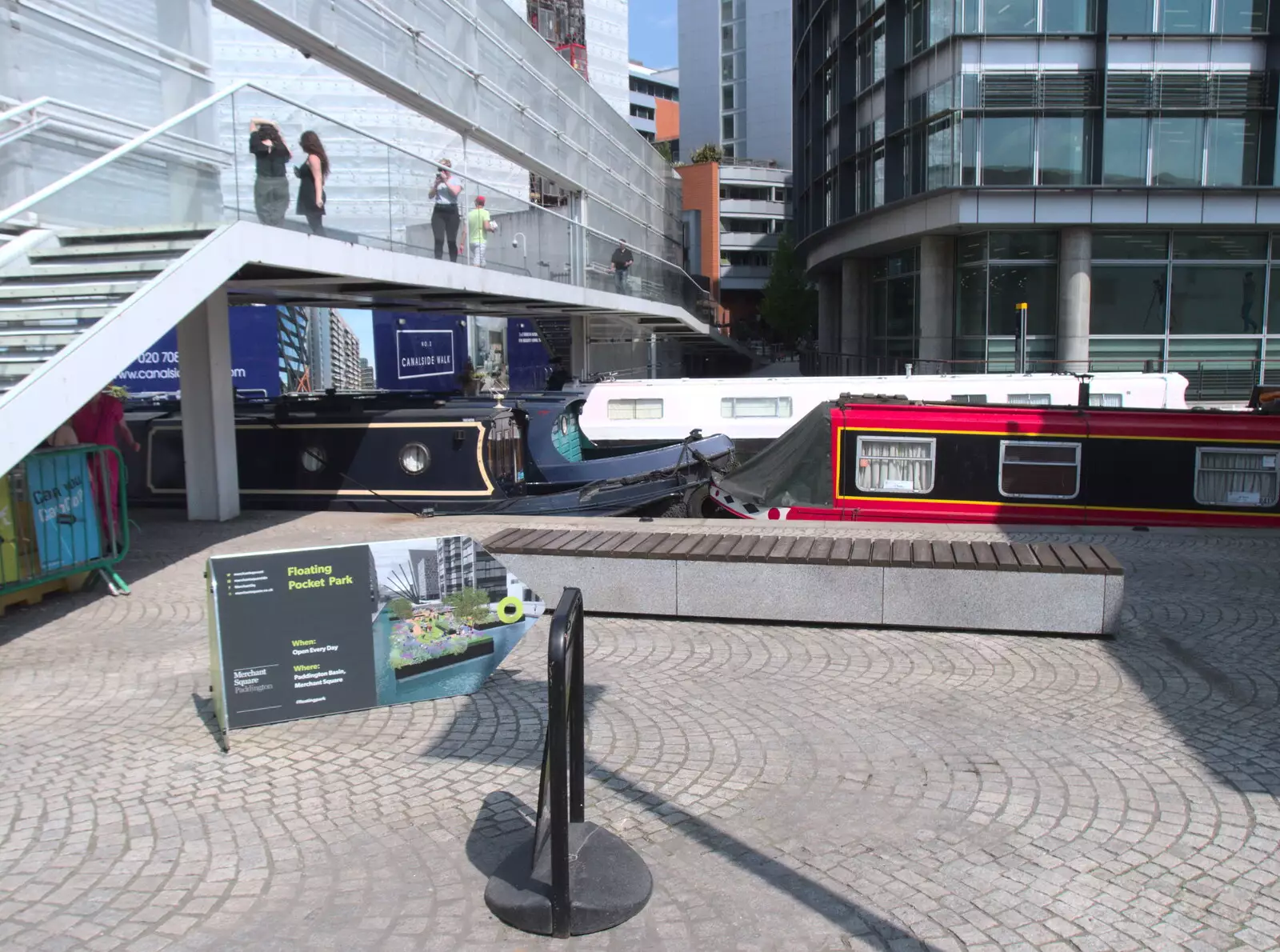 The canal is an odd mix of modern and long boats, from A Lunchtime Trip to Peking Seoul, Paddington, London - 9th May 2018