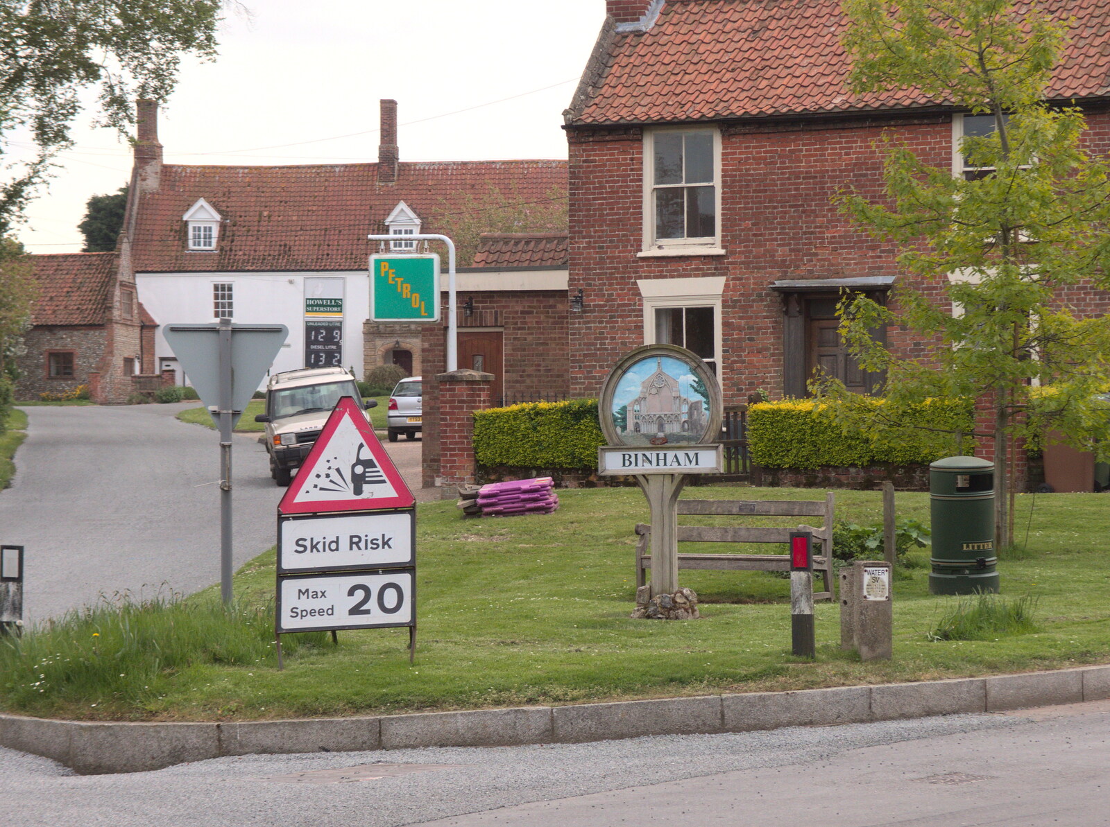 The Binham village sign from The BSCC Weekend Away, Holt, Norfolk - 12th May 2018