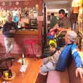 Suey, DH, Phil and Marc at the bar, The BSCC Weekend Away, Holt, Norfolk - 12th May 2018