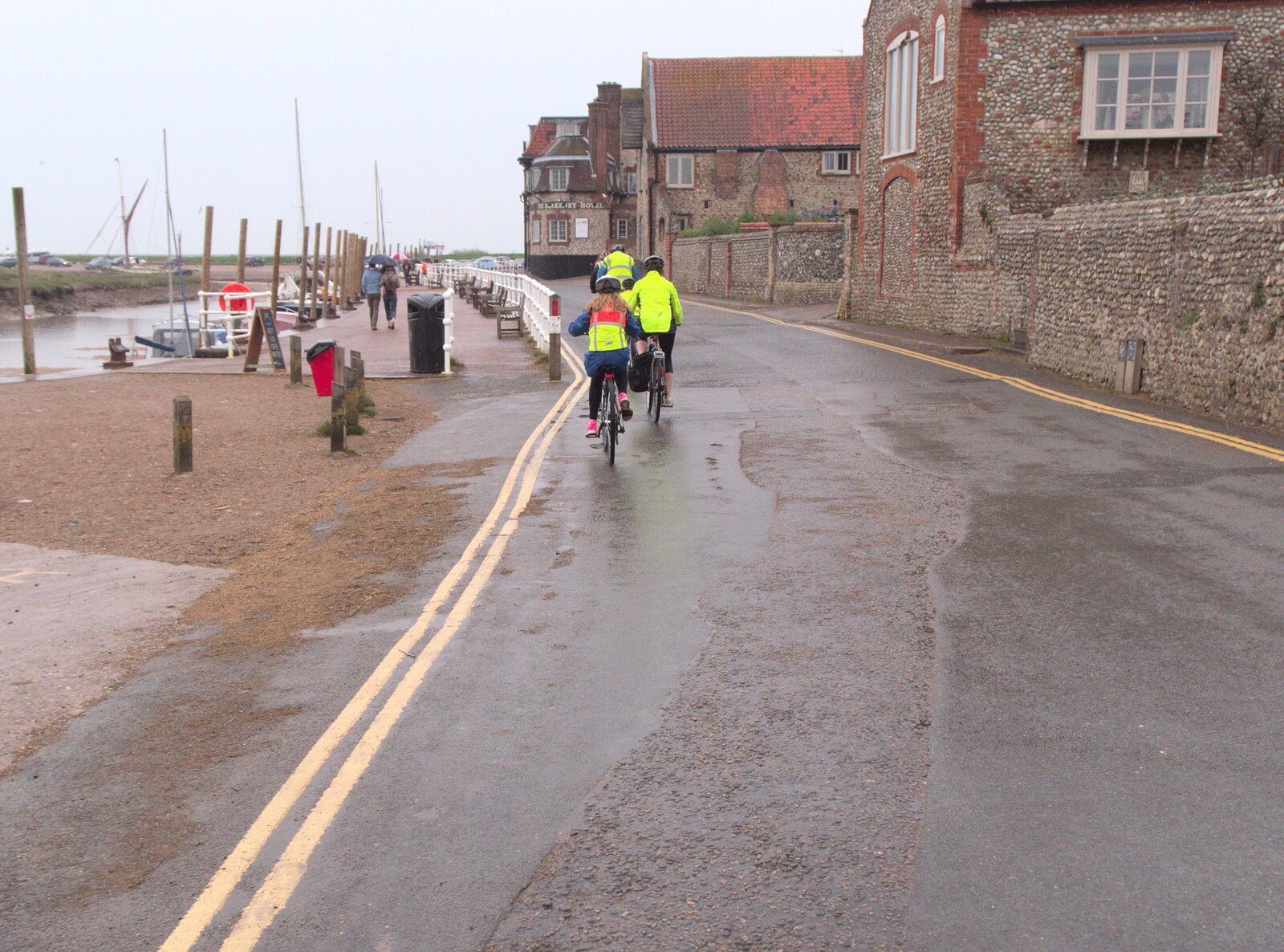 We cycle through a soggy Blakeney from The BSCC Weekend Away, Holt, Norfolk - 12th May 2018