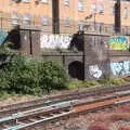 Dense graffiti on a trackside wall, May Miscellany and Station 119, Eye Airfield, Suffolk - 18th May 2018