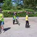 Harry actually cycles the whole one mile to the hall, A Right Royal Wedding at the Village Hall, Brome, Suffolk - 19th May 2018