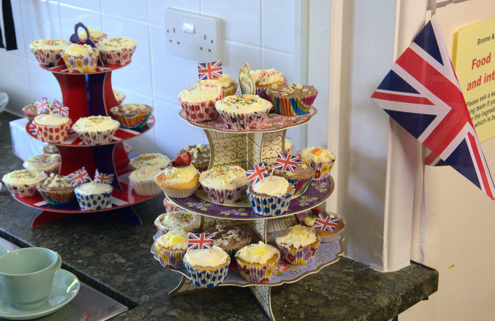 Cup-cakes are ready from A Right Royal Wedding at the Village Hall, Brome, Suffolk - 19th May 2018