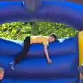 Fred hugs the bouncy castle, A Right Royal Wedding at the Village Hall, Brome, Suffolk - 19th May 2018