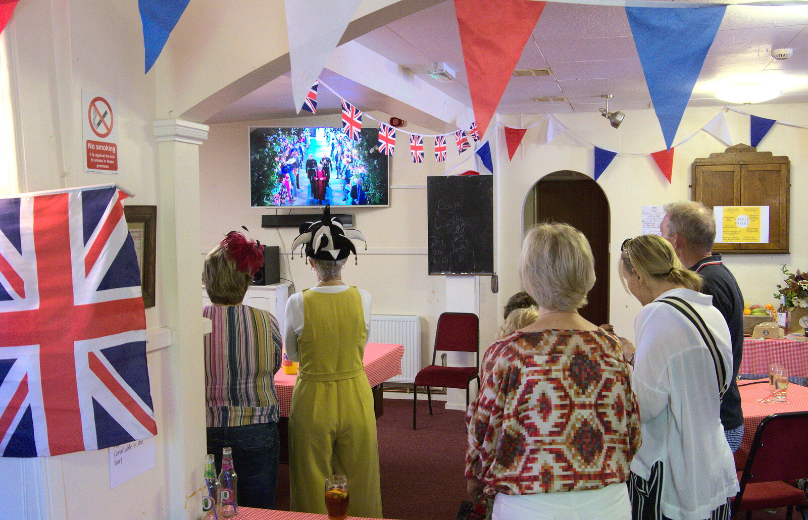 The royal wedding occurs on TV from A Right Royal Wedding at the Village Hall, Brome, Suffolk - 19th May 2018
