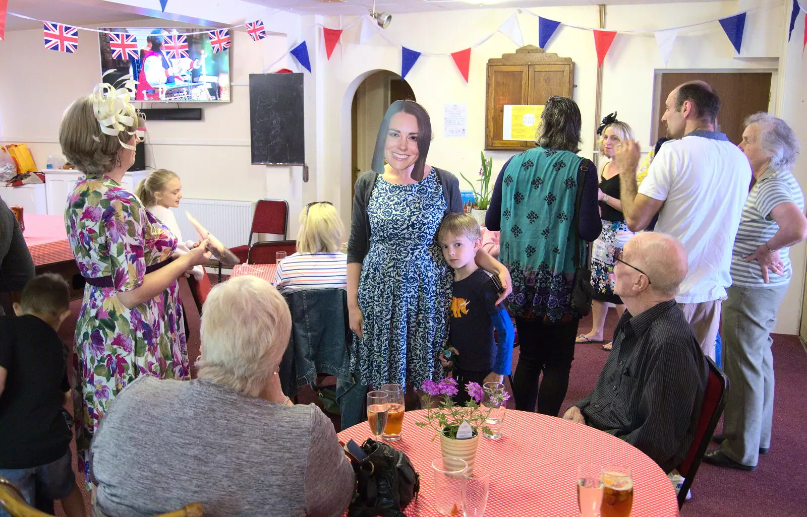 Harry gets a photo with 'Kate Middleton', from A Right Royal Wedding at the Village Hall, Brome, Suffolk - 19th May 2018