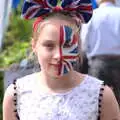 Eva's really into the spririt of it all, A Right Royal Wedding at the Village Hall, Brome, Suffolk - 19th May 2018