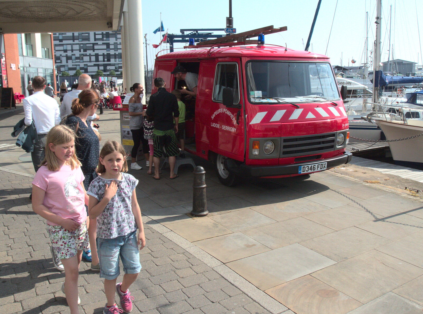 A Sapeurs-Pompiers van on the quayside from An Unexpected Birthday, Ipswich, Suffolk - 26th May 2018